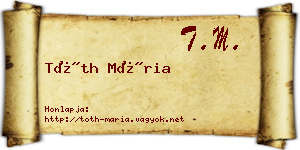 Tóth Mária névjegykártya