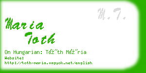 maria toth business card